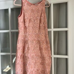 Pink Sleeveless Sheath cocktail Dress for Wedding Guests
